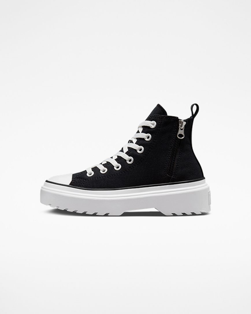 Topanky Na Platforme Converse Chuck Taylor All Star Lugged Lift Platene Vysoke Dievcenske Čierne Biele | SK QOIER2